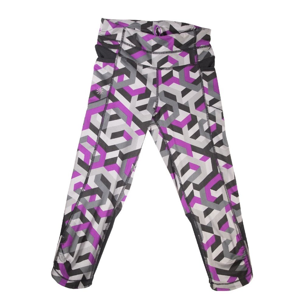 Athleta Women's Chain Be Free Knicker Sz XXS - Cobblestone grey/sparkling purpl